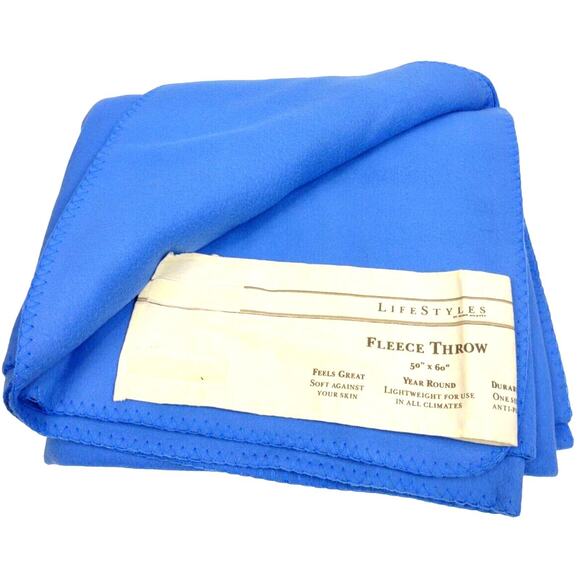Home Accents Soft Fleece Throw Blanket by Belk 50x60 Blue - Picture 2 of 7
